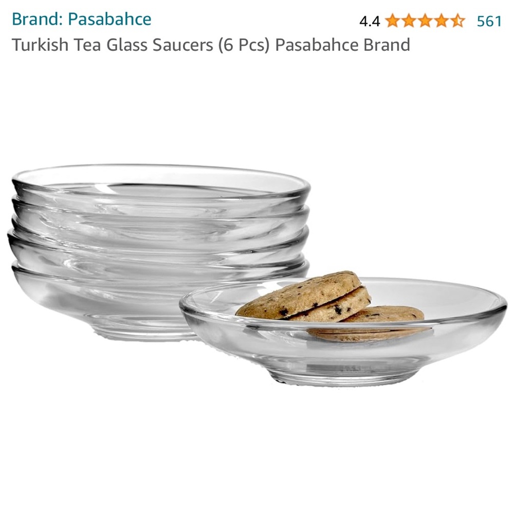 Turkish glass tea saucers - set of 6